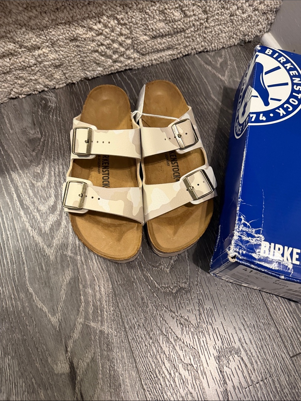 Birkenstock Arizona Sandals in Cream Camo